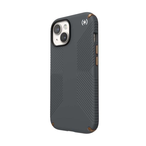 Калъф Speck Presidio2 за iPhone 13,14, 15 Grip, Charcoal Grey/Cool Bronze