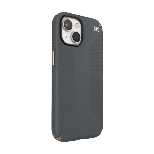 Калъф Speck Presidio2 за iPhone 13,14, 15 Grip, Charcoal Grey/Cool Bronze – изглед 1