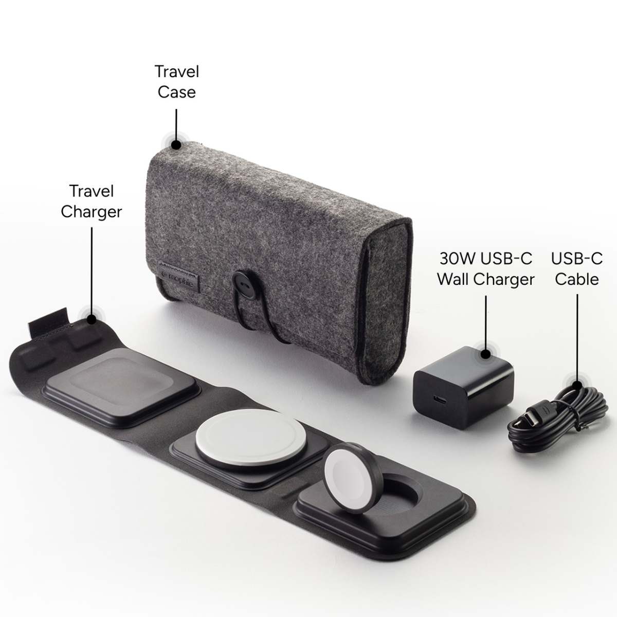 Зарядно устройство 3-in-1 travel charger with MagSafe, Black – изглед 1