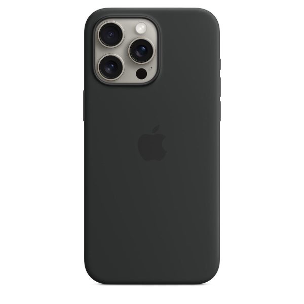 iPhone 15 Pro Max Silicone Case with MagSafe в черно