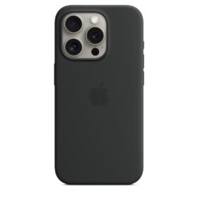 iPhone 15 Pro Silicone Case with MagSafe в черно