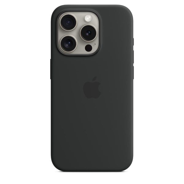 iPhone 15 Pro Silicone Case with MagSafe в черно