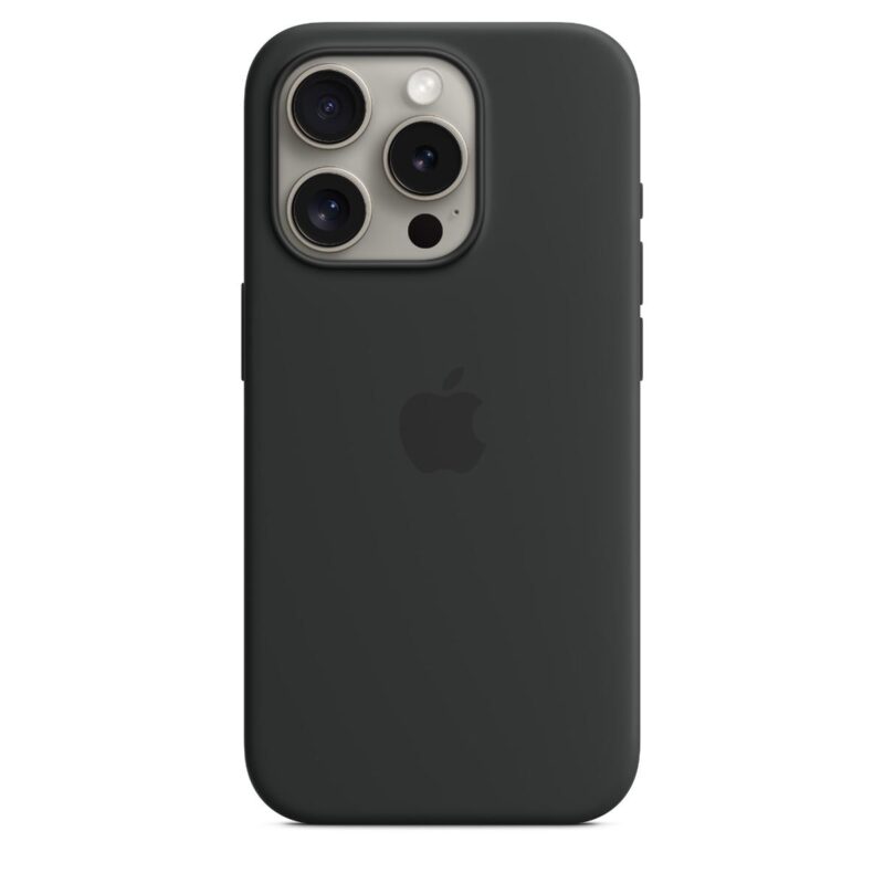 iPhone 15 Pro Silicone Case with MagSafe в черно