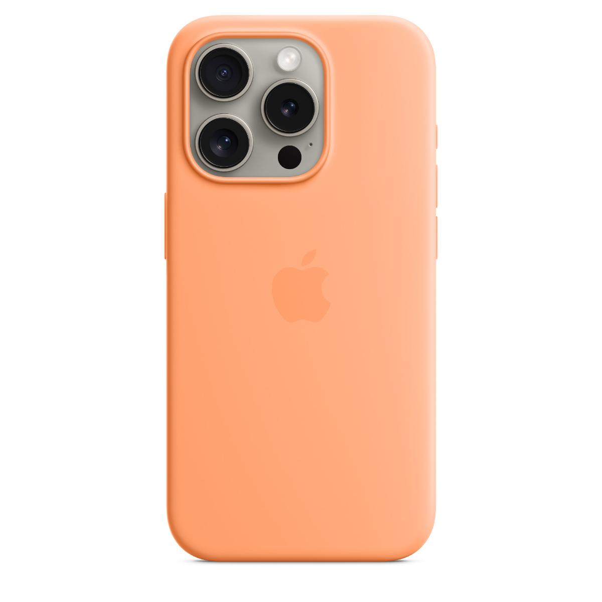 iPhone 15 Pro Silicone Case with MagSafe - orange sobret iPhone 15 Pro Silicone Case with MagSafe - Orange Sorbet