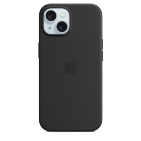 iPhone 15 Silicone Case with MagSafe в черно