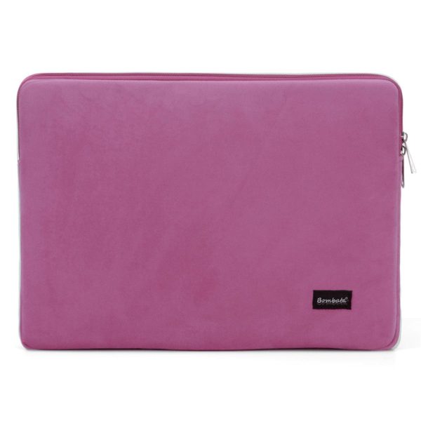 Чанта Bombata Sleeve Velvet 13-14 инча - Dark Pink