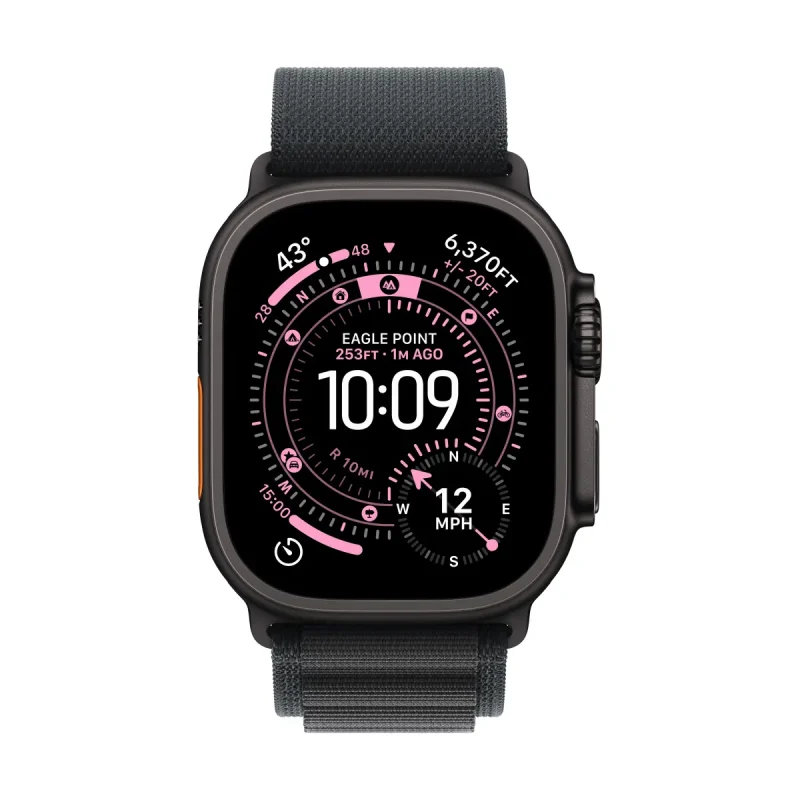 Apple Watch Ultra 3 GPS + Cellular 49mm Black Titanium Case with Black Alpine Loop - Small – изглед 1