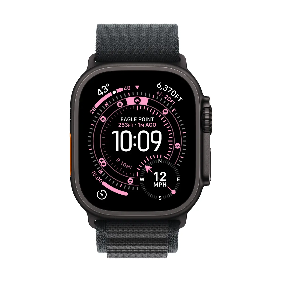 Apple Watch Ultra 3 GPS + Cellular 49mm Black Titanium Case with Black Alpine Loop - Small – изглед 1