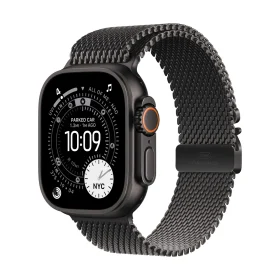 Apple Watch Ultra 3 GPS + Cellular 49mm Black Titanium Case with Black Titanium Milanese Loop - Small