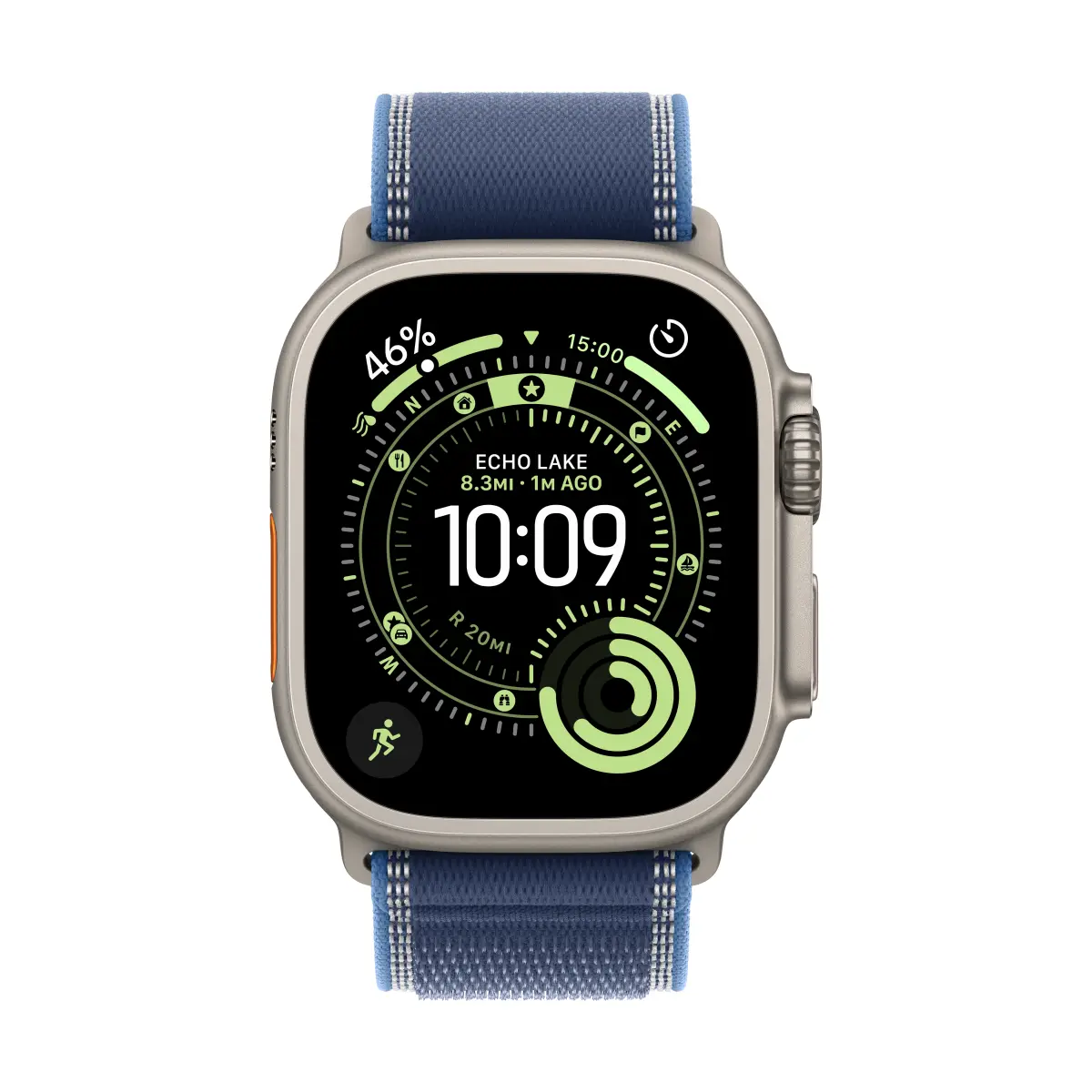 Apple Watch Ultra 3 GPS + Cellular 49mm Natural Titanium Case with Blue/Bright Blue Trail Loop - S/M – изглед 1