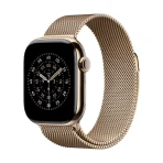 Apple Watch Series 11 GPS + Cellular 42mm Gold Titanium Case with Gold Milanese Loop