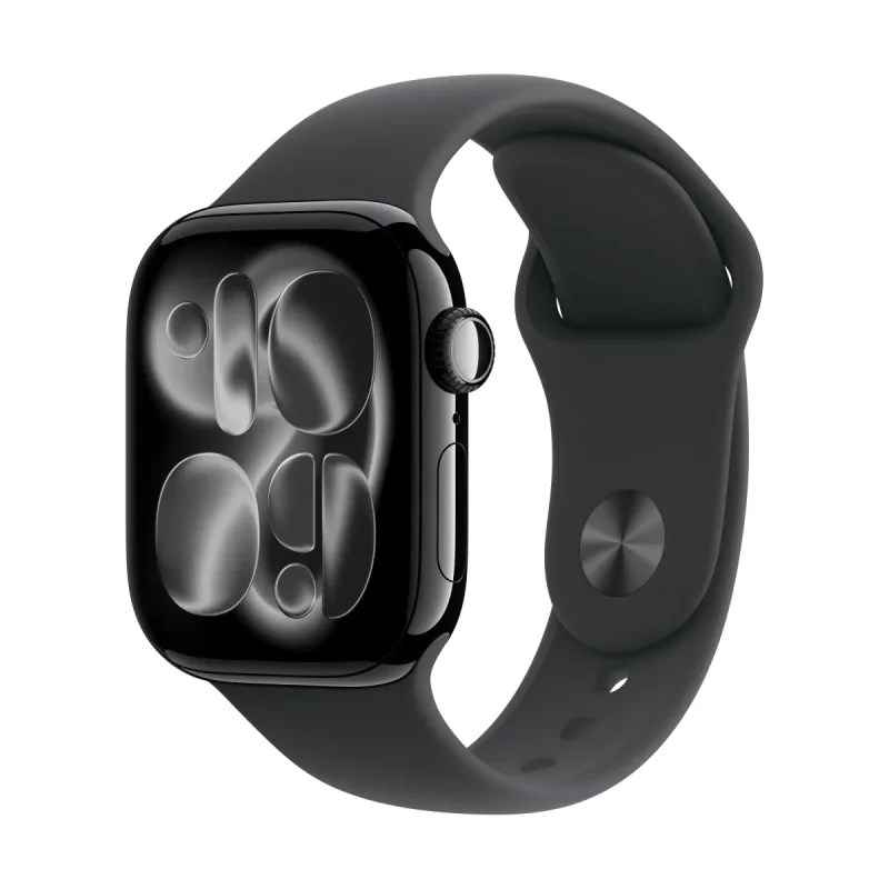 Apple Watch Series 11 GPS 42mm Jet Black Aluminium Case with Black Sport Band - S/M