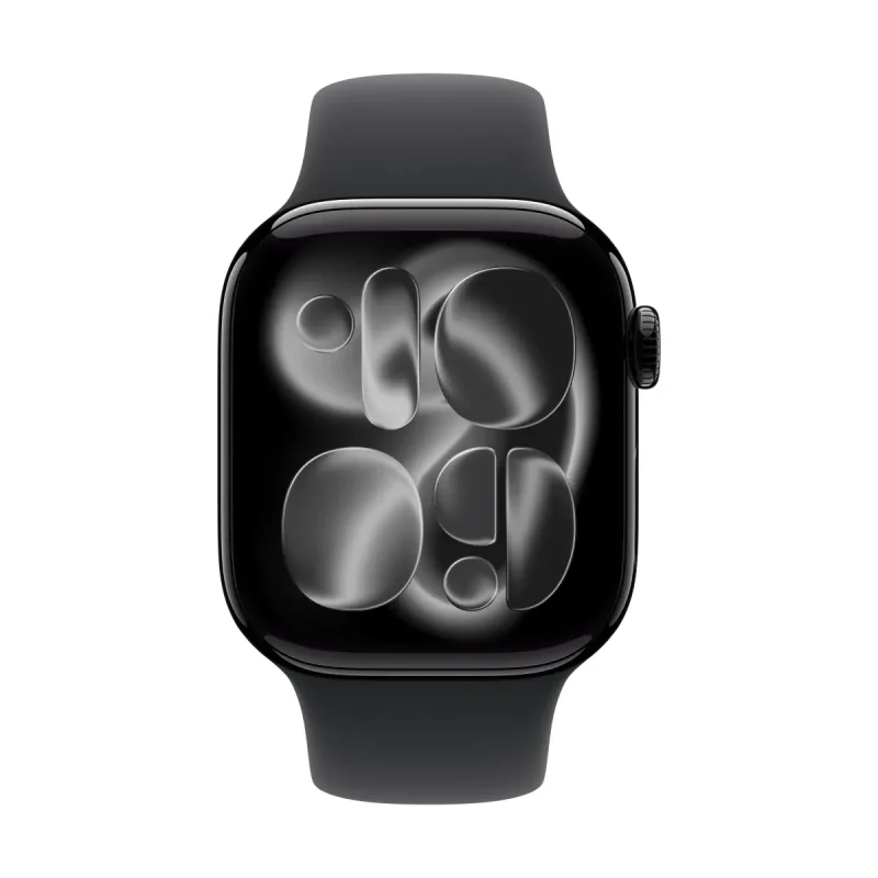 Apple Watch Series 11 GPS 42mm Jet Black Aluminium Case with Black Sport Band - S/M – изглед 1