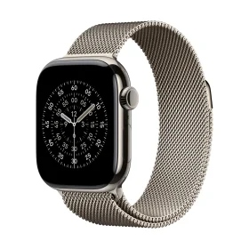 Apple Watch Series 11 GPS + Cellular 42mm Natural Titanium Case with Natural Milanese Loop