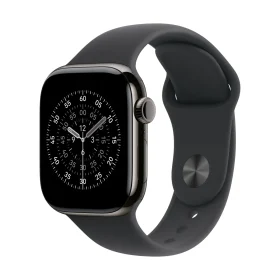 Apple Watch Series 11 GPS + Cellular 42mm Slate Titanium Case with Black Sport Band - S/M