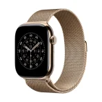Apple Watch Series 11 GPS + Cellular 46mm Gold Titanium Case with Gold Milanese Loop - S/M