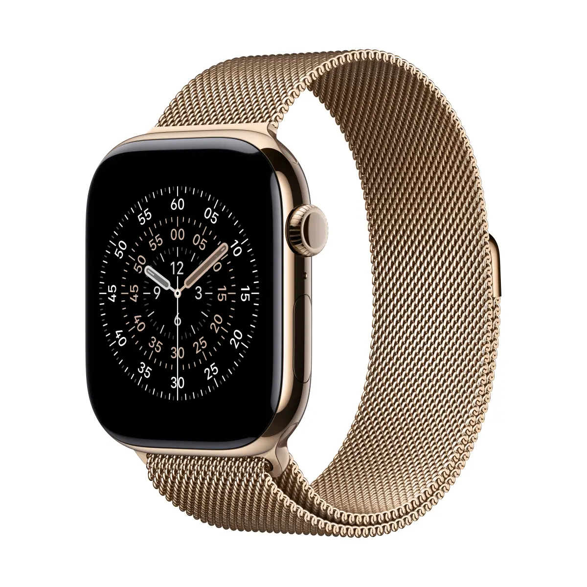 Apple Watch Series 11 GPS + Cellular 46mm Gold Titanium Case with Gold Milanese Loop - S/M