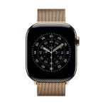 Apple Watch Series 11 GPS + Cellular 46mm Gold Titanium Case with Gold Milanese Loop - S/M – изглед 1