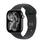 Apple Watch Series 11 GPS 46mm Jet Black Aluminium Case with Black Sport Band - S/M