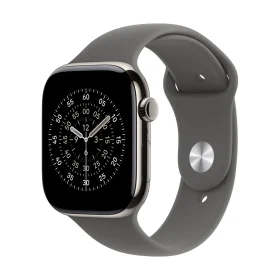 Apple Watch Series 11 GPS + Cellular 46mm Natural Titanium Case with Stone Grey Sport Band - S/M