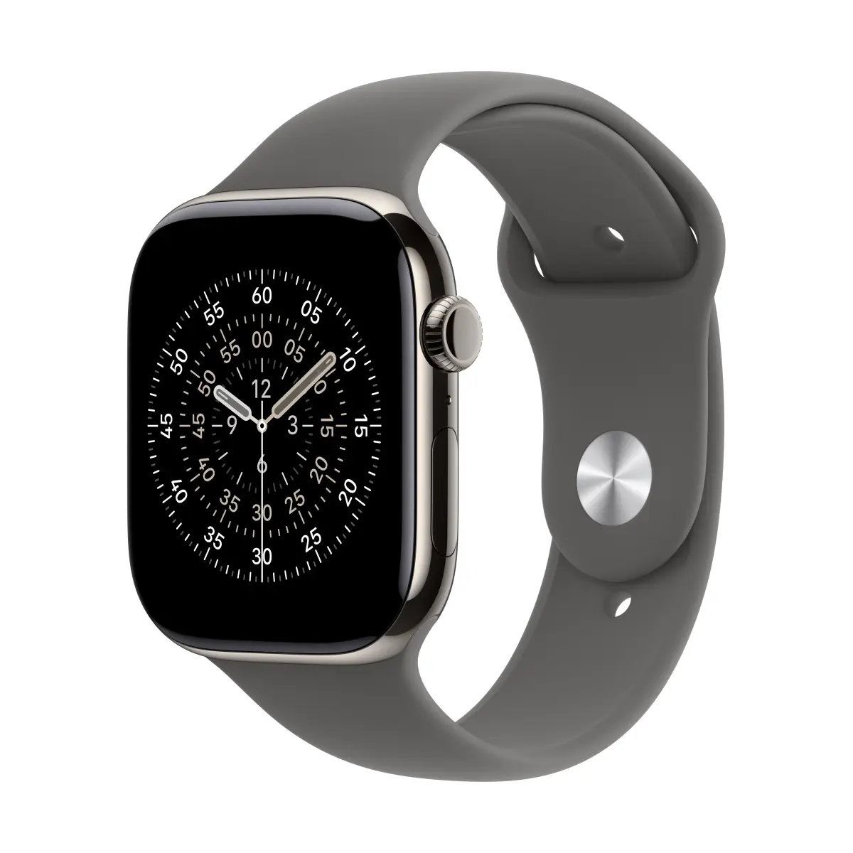 Apple Watch Series 11 GPS + Cellular 46mm Natural Titanium Case with Stone Grey Sport Band - S/M