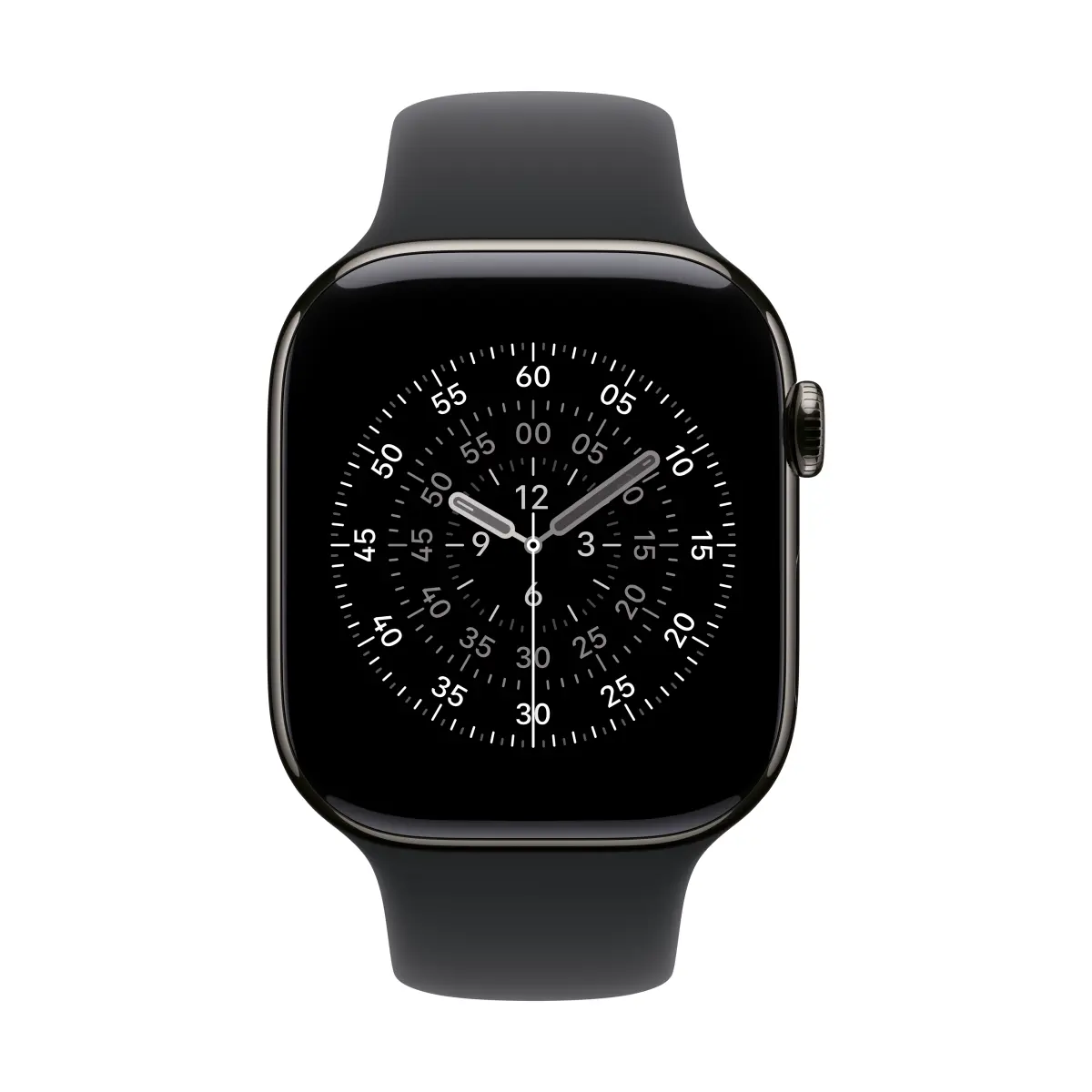 Apple Watch Series 11 GPS + Cellular 46mm Slate Titanium Case with Black Sport Band - S/M – изглед 1