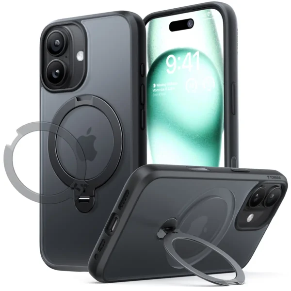 Torras Ostand Spin за iPhone 17, Black – изглед 1
