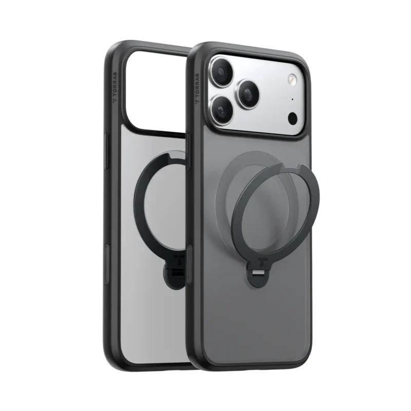 Torras Ostand Spin за iPhone 17 Pro, Black