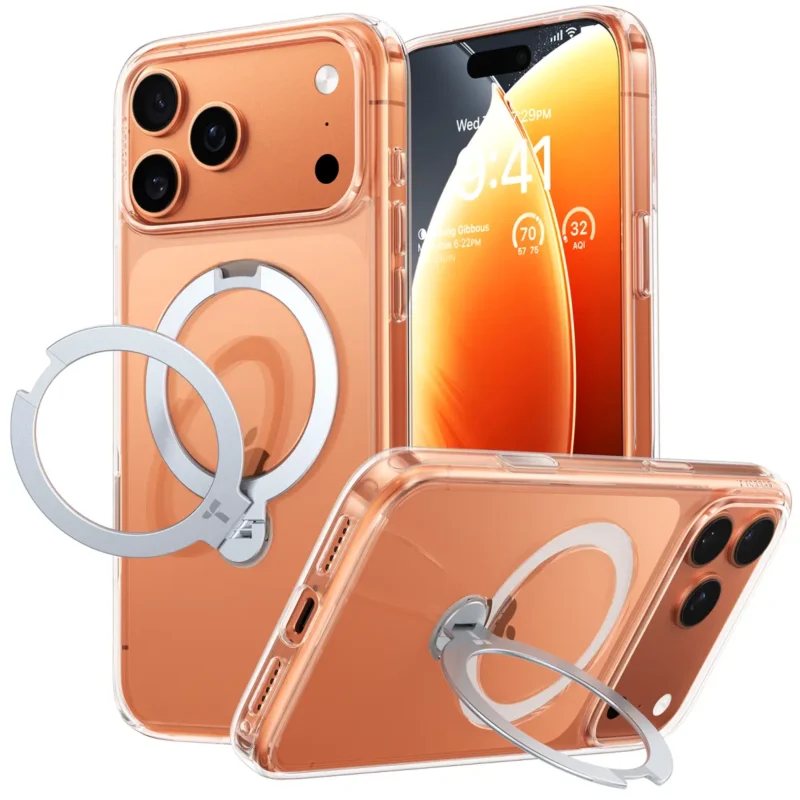 Torras Ostand Spin за iPhone 17 Pro, Clear – изглед 1