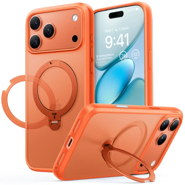 Torras Ostand Spin за iPhone 17 Pro Max, Orange – изглед 1