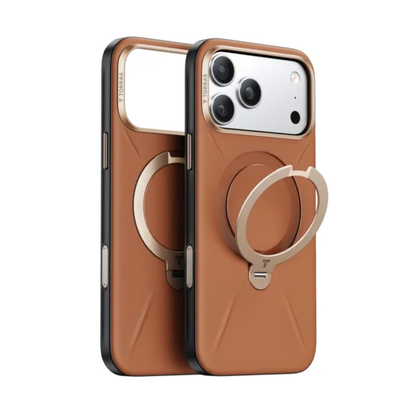 Torras QPRO Leather за iPhone 17 Pro, Brown