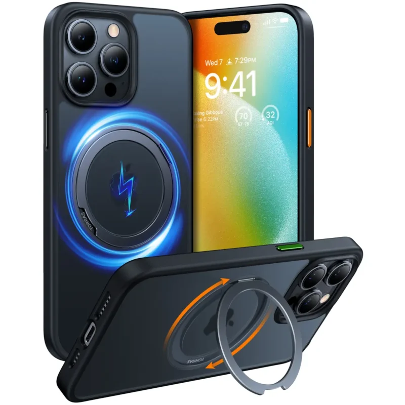 Torras Ostand Pro за iPhone 15 Pro Max, Black