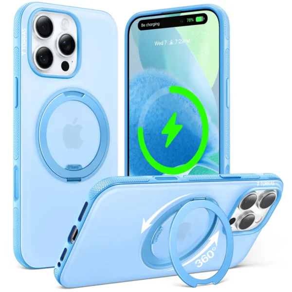 Torras Ostand R Fitness за iPhone 16 Pro Max, Coastal Blue