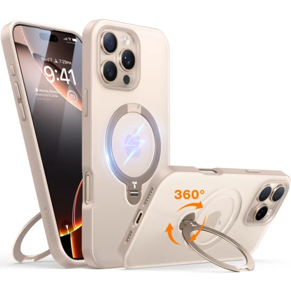 Torras UPRO Ostand Spin Series за iPhone 16 Pro, Desert Gold – изглед 1