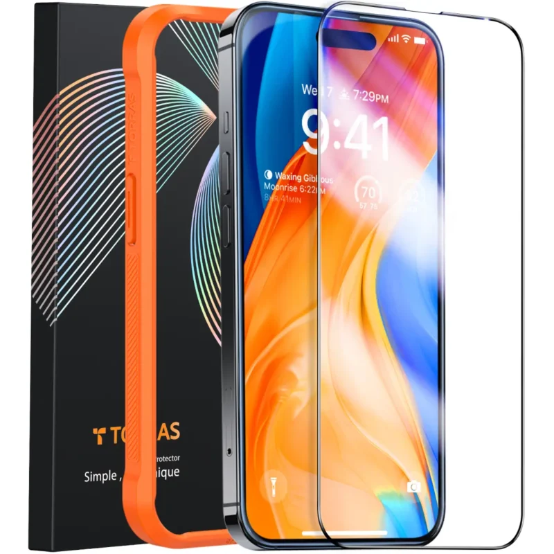 Torras GlassGo Screen Protector за iPhone 15 Pro Max, Clear