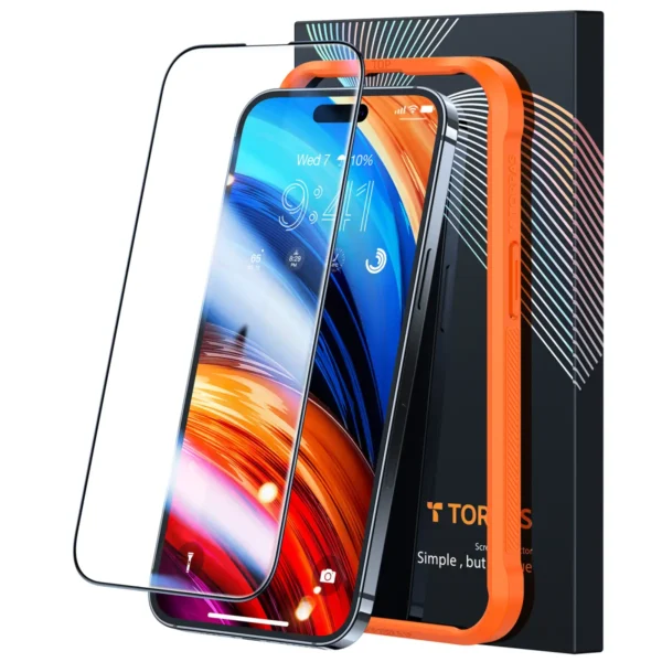 Torras GlassGo Screen Protector за iPhone 15 Pro Max, Clear – изглед 1