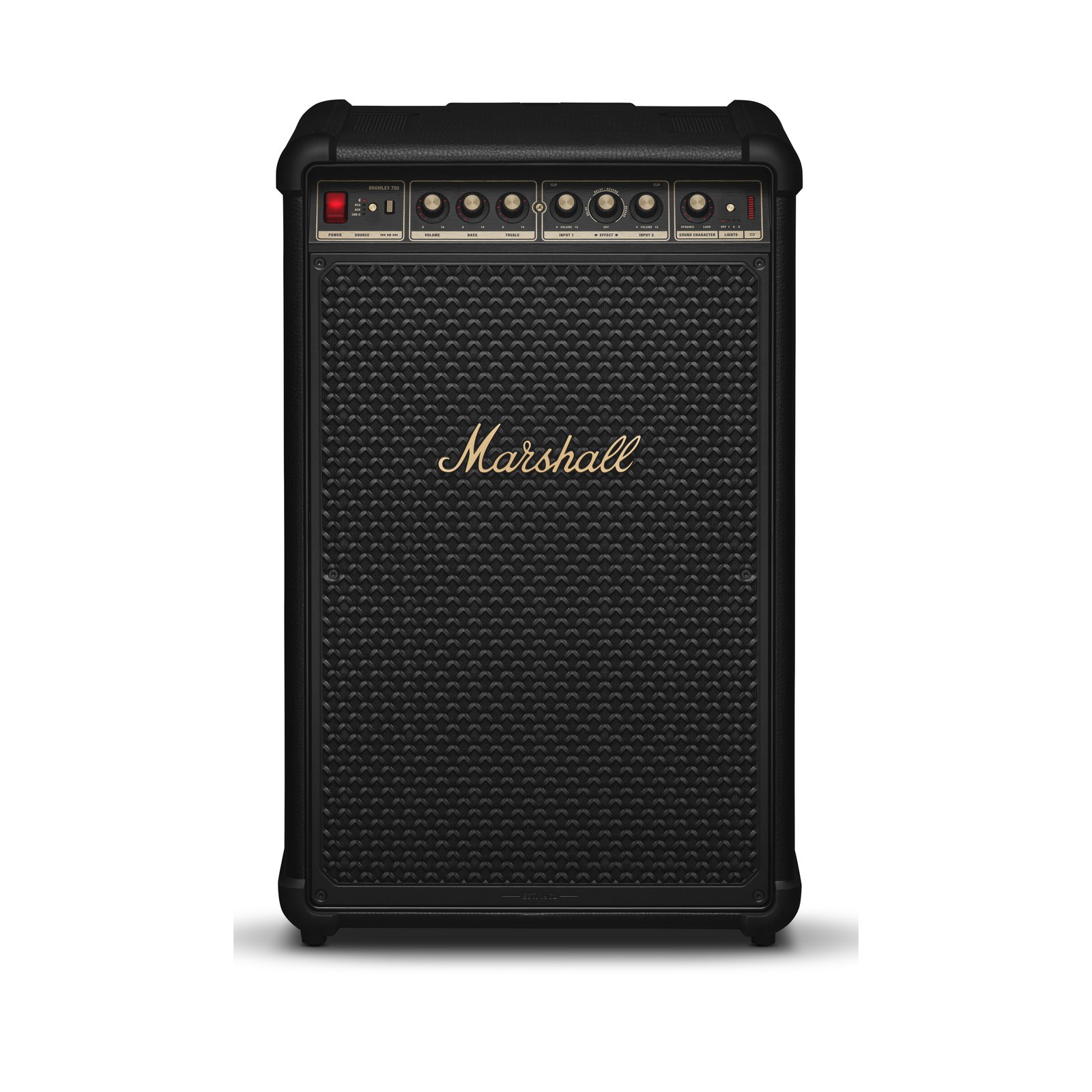 Marshall Bromley 750 Black, черна колонка 1 Marshall Bromley 750 Black & Brass, черна колонка - под ъгъл