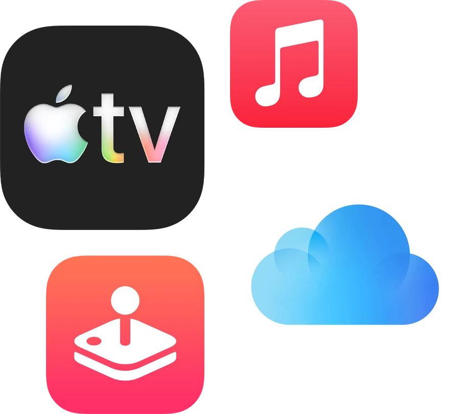 Apple TV, Apple Music, Apple Arcade и iCloud+