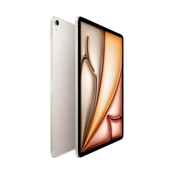 iPad Air 13″ (M4) Wi‑Fi + Cellular в цвят Starlight – отпред и отзад