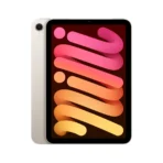 iPad mini (A17 Pro) Wi‑Fi в цвят Starlight – отпред и отзад