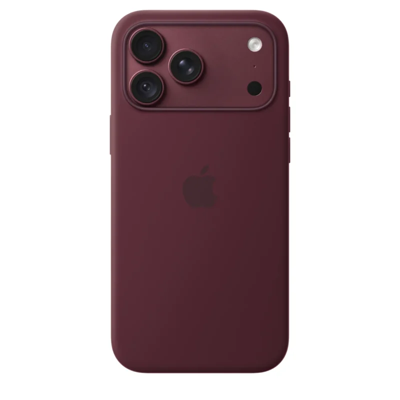 Силиконов калъф Apple за iPhone 18 Pro Max, бордо