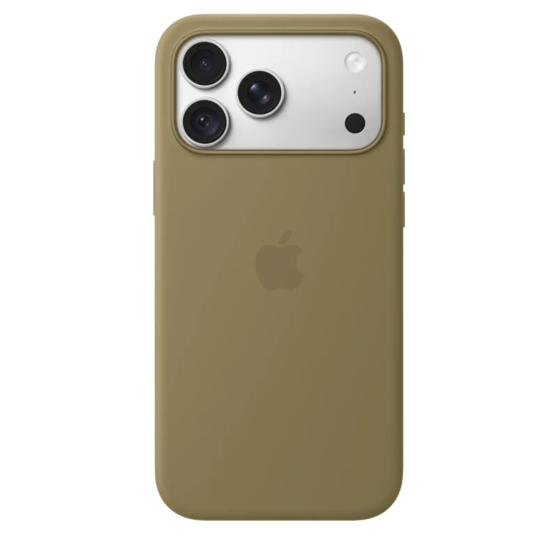 Силиконов калъф Apple за iPhone 18 Pro Max, маслиненозелен