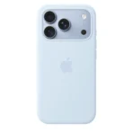 Силиконов калъф Apple за iPhone 18 Pro, светлосин