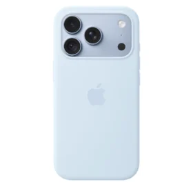 Силиконов калъф Apple за iPhone 18 Pro, светлосин