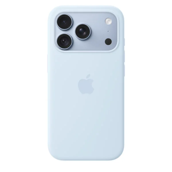 Силиконов калъф Apple за iPhone 18 Pro, светлосин