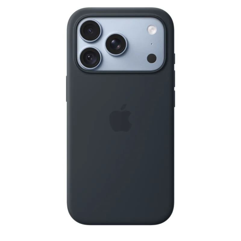 Силиконов калъф Apple за iPhone 18 Pro, тъмносин