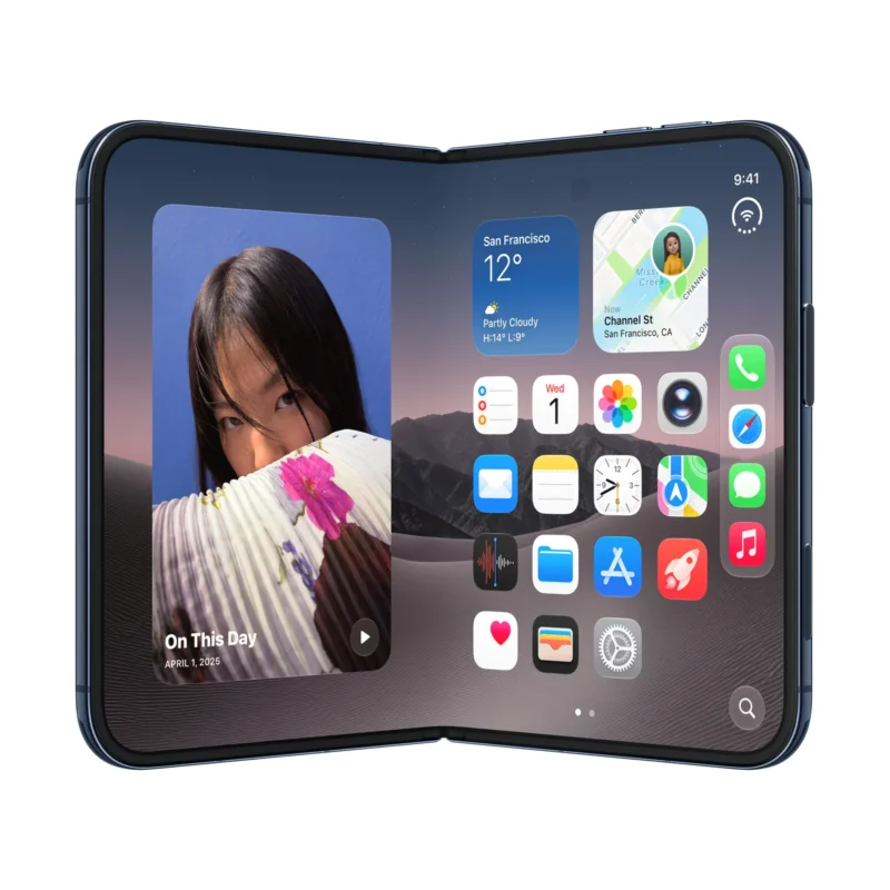 iPhone Duo в цвят Night Sky, отворен – началният екран