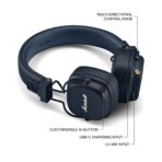 Marshall Major V Midnight Blue, тъмносини слушалки - под ъгъл