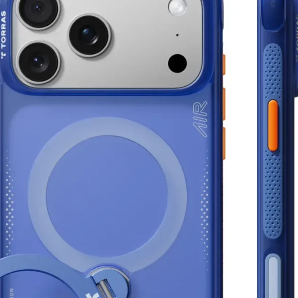 Torras Ostand Q3 Air за iPhone 18 Pro, Arctic Blue – детайл