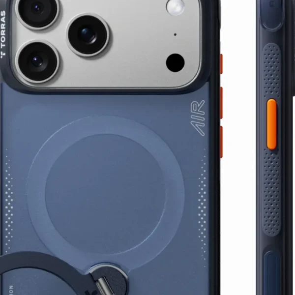 Torras Ostand Q3 Air за iPhone 18 Pro Max, Deep Blue – детайл